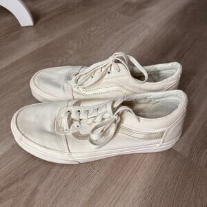 vans old skool rose gold lace up skate sneaker cream women's shoes size 9